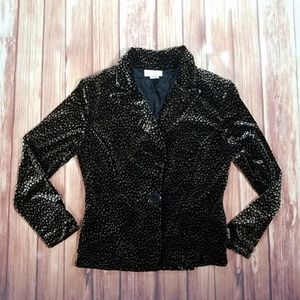 Vintage Velvet Cheetah Print Blazer, Sharon Max, Animal Print Material
